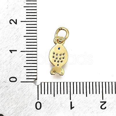Brass Micro Pave Cubic Zirconia Pendants KK-Z100-05G-1