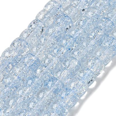 Transparent Spray Painting Crackle Glass Beads Strands GLAA-NH0001-05F-1