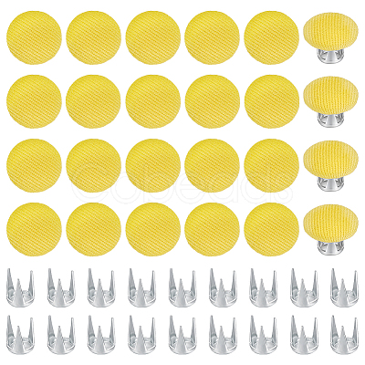 24 Bags Flat Round Cloth Cap Nail Buttons BUTT-BC0001-21D-1
