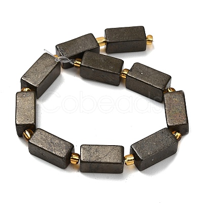 Natural Gold Pyrite/Golden Pyrite Beads Strands G-F833-C01-02-1