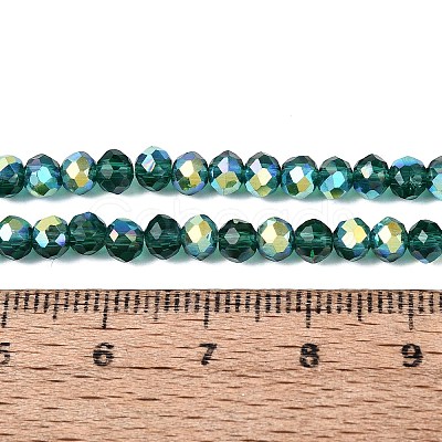 AB Color Plated Transparent Glass Rondelle Beads Strands EGLA-T029-4mm-10F-1