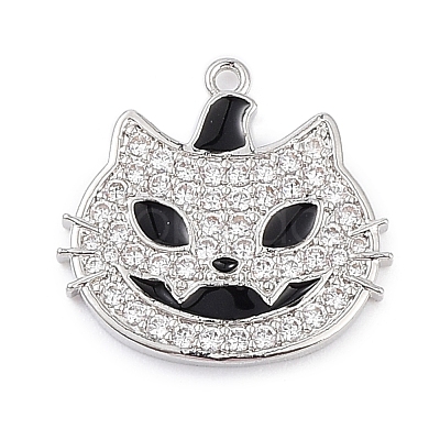 Rack Plating Brass Cubic Zirconia Pendants KK-D031-08-1