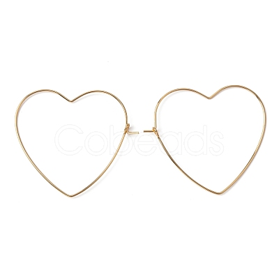 40Pcs 4 Styles Brass Hoop Earring Findings KK-BC0002-39-1