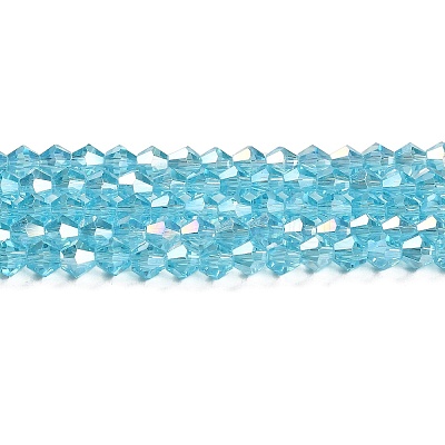 Transparent Electroplate Glass Beads Strands GLAA-F029-3mm-A20-1
