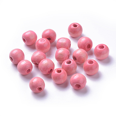 Dyed Natural Wood Beads WOOD-Q006-12mm-07-LF-1