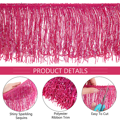 5M Paillette Tassel Polyester Ribbon Trim OCOR-BC0006-56C-1