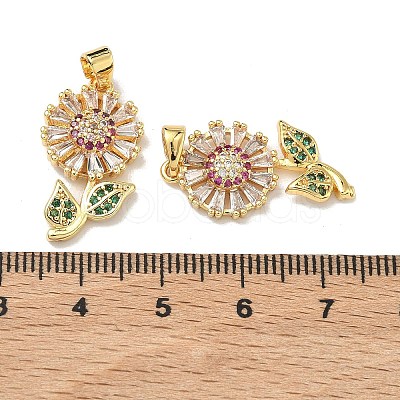 Brass Micro Pave Cubic Zirconia Pendants KK-H265-10A-G-1