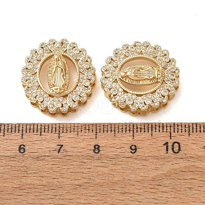 Brass Micro Pave Clear Cubic Zirconia Connector Charms CU-CBA4579-24G-1