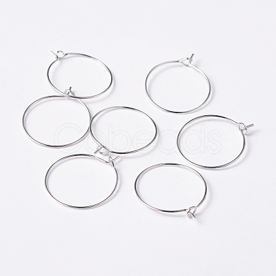 Silver Color Plated Brass Earring Hoops X-EC067-1S-1