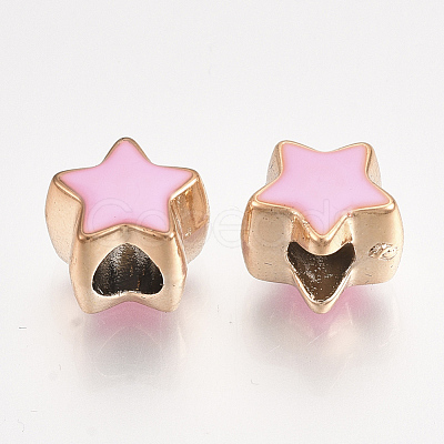 UV Plating Acrylic European Beads X-OACR-T005-91KC-09-1