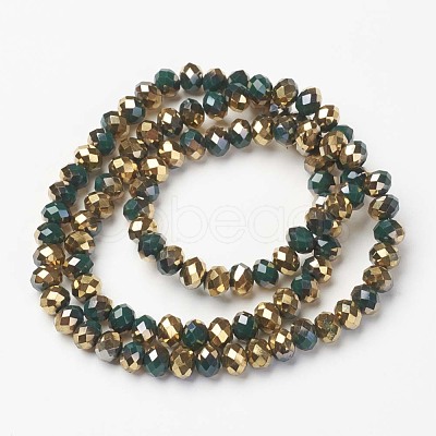 Electroplate Opaque Glass Beads Strands EGLA-A034-P6mm-O09-1