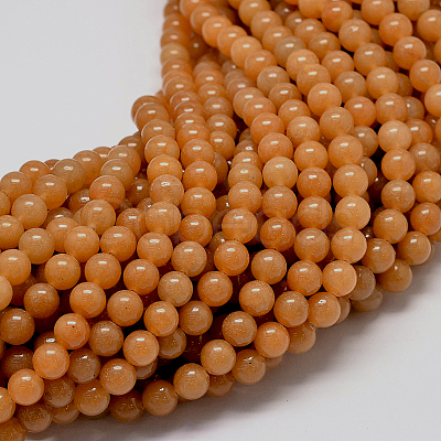 Natural Red Aventurine Stone Round Bead Strands G-P075-49-6mm-1