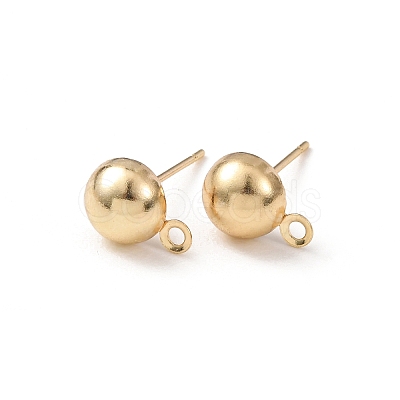 Brass Stud Earring Findings KK-G604-01G-04-1