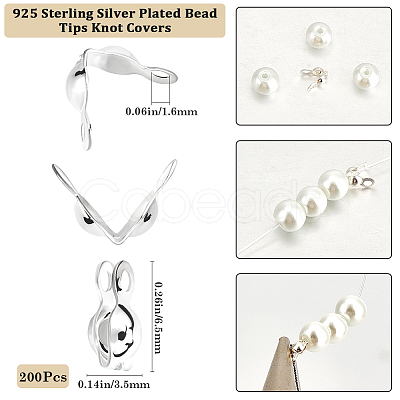 200Pcs Brass Bead Tips Knot Covers KK-BBC0015-90S-02-1