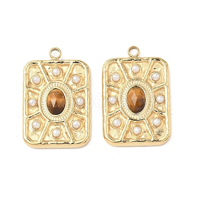 Faceted Natural Tiger Eye Pendants STAS-C134-26G-1