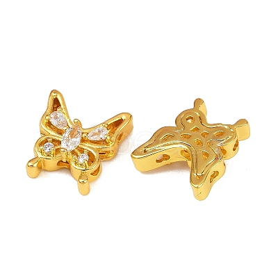 Brass Clear Cubic Zirconia Beads KK-Q081-13A-MG-1