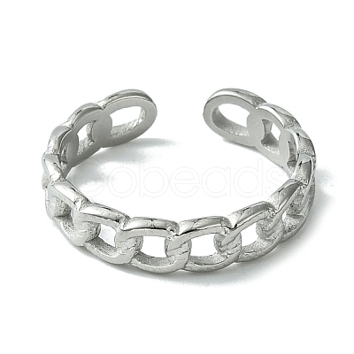 Non-Tarnish 304 Stainless Steel Open Cuff Ring RJEW-L110-031P-1