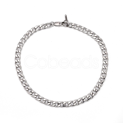 Tarnish Resistant Unisex 304 Stainless Steel Cuban Chain Necklaces NJEW-JN03489-02-1