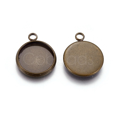 Brass Pendant Cabochon Settings KK-WH0031-04AB-1