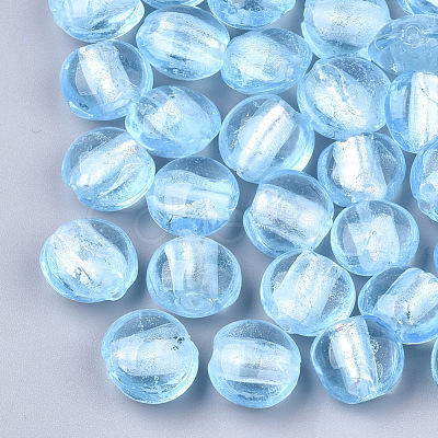 Handmade Silver Foil Lampwork Glass Beads SLF12MMY-1L-1