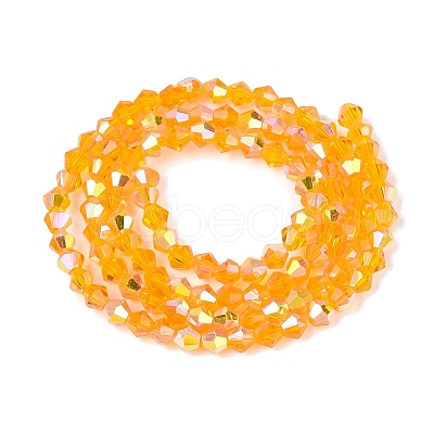 AB Color Plated Transparent Glass Beads Strands GLAA-G127-01-01A-1