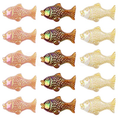 20Pcs Plating Opaque Acrylic Beads MACR-YW0004-12-1
