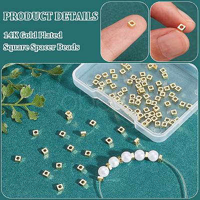 BENECREAT 100Pcs Brass Spacer Beads KK-BC0012-54B-1