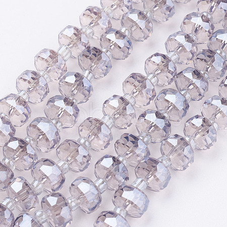 Electroplate Glass Beads Strands X-EGLA-E051-PL8mm-B03-1
