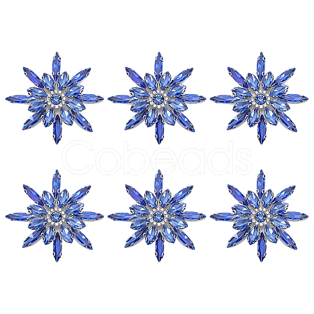 6Pcs Glass Cabochons GLAA-FG0001-32B-1