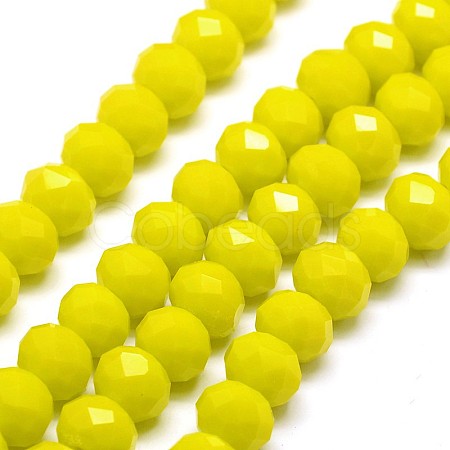 Opaque Solid Color Crystal Glass Rondelle Beads Strands EGLA-F049A-06-1