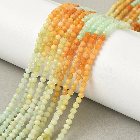 Gradient Color Natural Myanmar Jade Beads Strands G-D306-A04-3mm-1