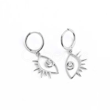 Fashionable S925 Silver Eyelash Eye Earrings for Daily Dating Wear EI6611-2-1