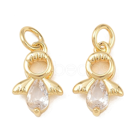 Brass Micro Pave Cubic Zirconia Pendants KK-G544-33G-1