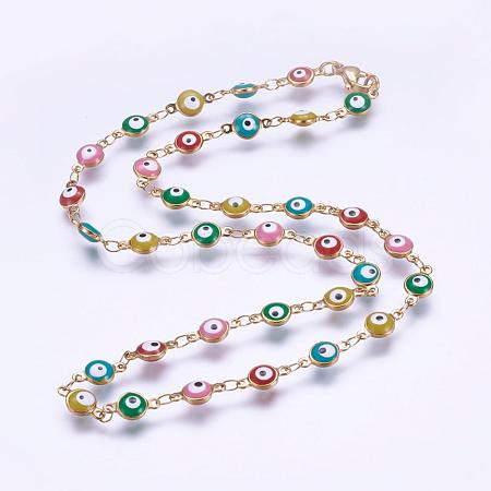 304 Stainless Steel Chain Necklaces STAS-P164-32G-1