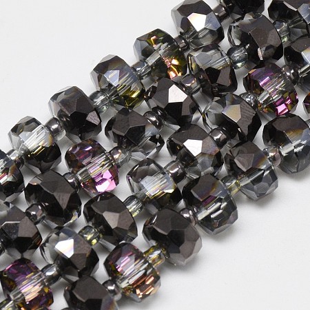 Electroplate Glass Beads Strands EGLA-Q083-8mm-D03-1