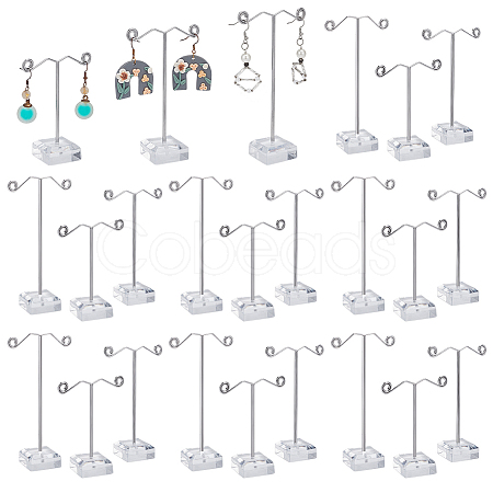 8 Sets 3 Sizes T Bar Iron Earring Display Frames EDIS-FG0001-75-1