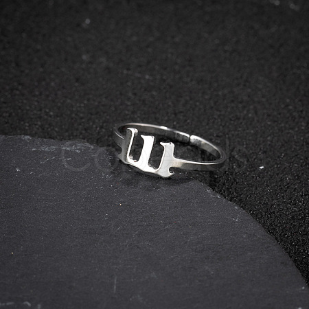 Number 201 Stainless Steel Adjustable Cuff Rings FS-WG22891-02-1
