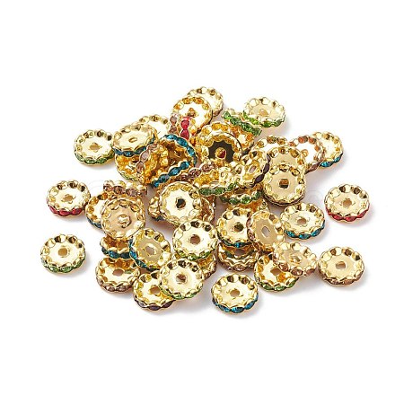 Grade A Brass Rhinestone Spacer Beads RSB160NFG-1