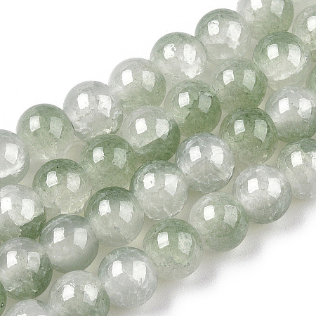 Crackle Baking Paint Imitation Jade Glass Beads Strands X1-DGLA-T003-8mm-06-1