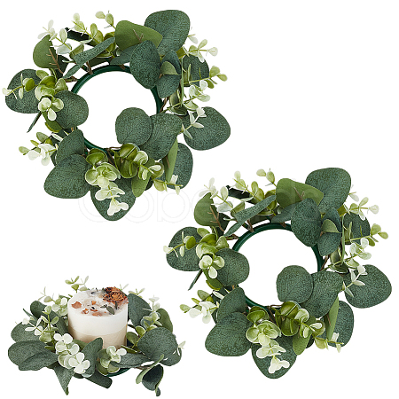 Spun Silk Cloth with PE Plastic Garland for Candle AJEW-WH0314-804B-1