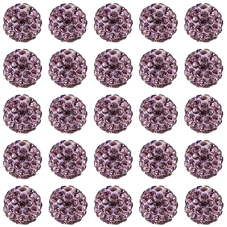 200Pcs Pave Disco Ball Beads RB-PA0001-11F-1