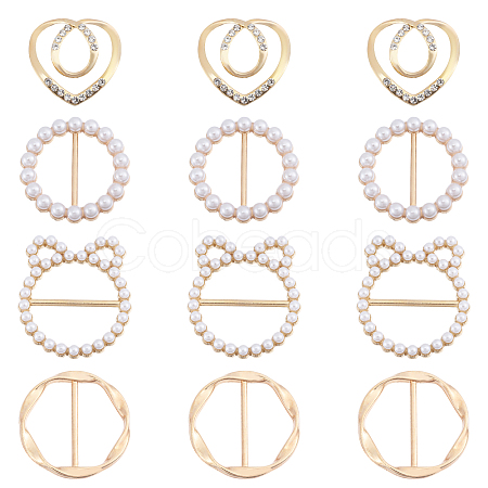 12Pcs 4 Styles Alloy Resin Buckle Clasps FIND-GL0002-20-1