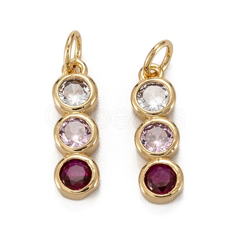 Brass Cubic Zirconia Pendants ZIRC-C024-15G-1
