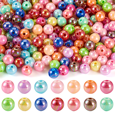 280Pcs 14 Colors Opaque Acrylic Beads MACR-TA0001-39-1