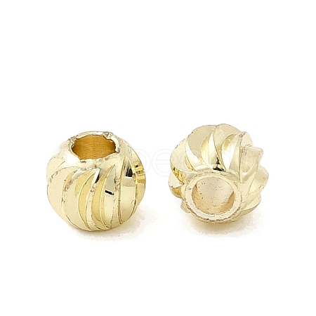 Corrugated Round Brass Beads KK-H520-02C-G-1