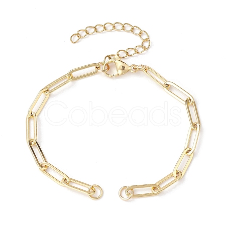 Brass Paperclip Chains Links Bracelet Making AJEW-JB01217-1