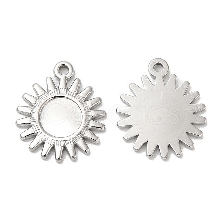 Non-Tarnish 304 Stainless Steel Pendant Cabochon Settings STAS-L020-012P-1
