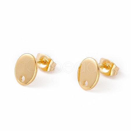 201 Stainless Steel Stud Earring Findings with Hole X-EJEW-A071-13G-1