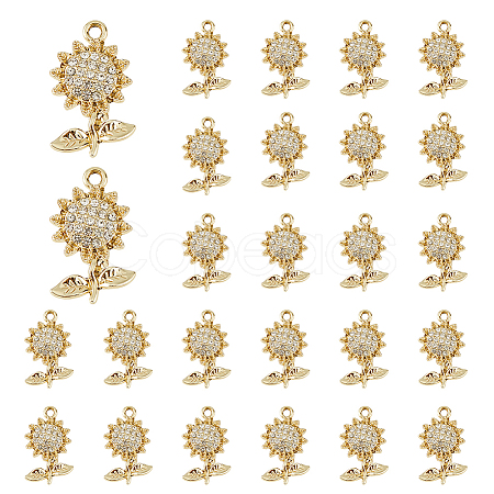 50Pcs UV Plating Alloy Rhinestone Pendants FIND-FH0008-93-1