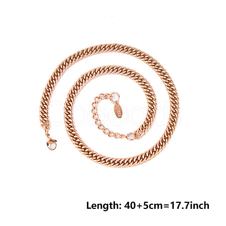 3MM Unisex 304 Stainless Steel Curb Chains Necklaces GG8738-3-1